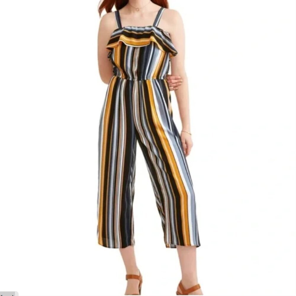No Boundaries Multicolored Striped Jumpsuit Size Small